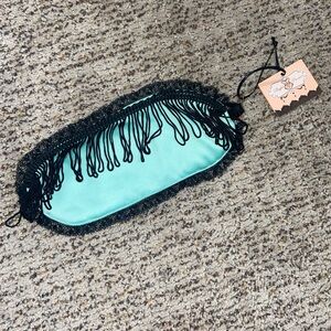 Elegant Black and Teal Face Mask